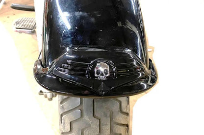 V-Twin Skull Front Fender Tip Black for Harley Davidson FLST Models by V-Twin