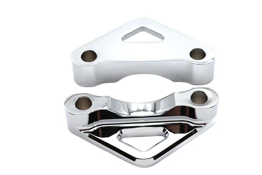 Wyatt Gatling Front Fender Mount Spacer Set Chrome - 0.75 inch Thickness for Wide Glide Forks by Wyatt Gatling