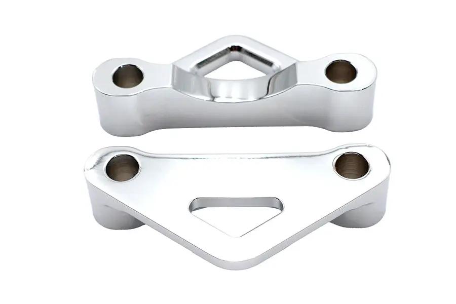 Wyatt Gatling Front Fender Mount Spacer Set Chrome - 0.75 inch Thickness for Wide Glide Forks by Wyatt Gatling