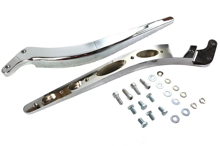 Wyatt Gatling Curved Fender Strut Set Chrome - 2-inch Center to Center Mounting by Wyatt Gatling