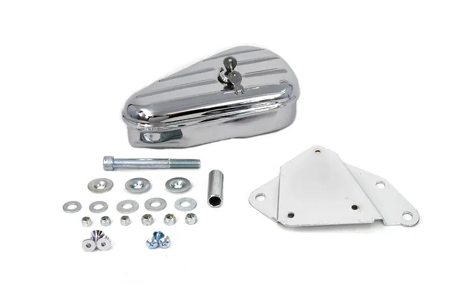 Wyatt Gatling Right Side Tool Box and Mount Kit Chrome for Harley Davidson FXST by Wyatt Gatling