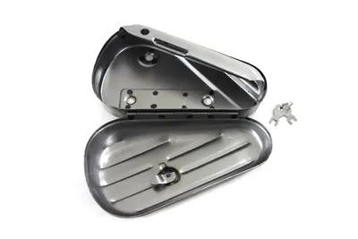 Wyatt Gatling Oval Right Side Raw Tool Box for Harley Davidson FL Models by Wyatt Gatling