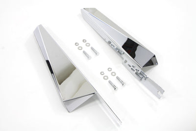 Wyatt Gatling Chrome Fork Mount Wind Deflector Set for Harley Davidson FLHT 1985-1994