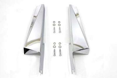 Wyatt Gatling Chrome Fork Mount Wind Deflector Set for Harley Davidson FLHT 1985-1994