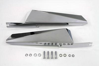 Wyatt Gatling Chrome Fork Mount Wind Deflector Set for Harley Davidson FLHT 1985-1994