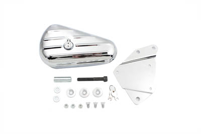 Wyatt Gatling Chrome Left Side Oval Tool Box and Mount Kit 50-1012