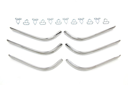 Wyatt Gatling Replica Rear Fender Trim Set Sargent Stripe Style for Harley Davidson FLH 1949-1958