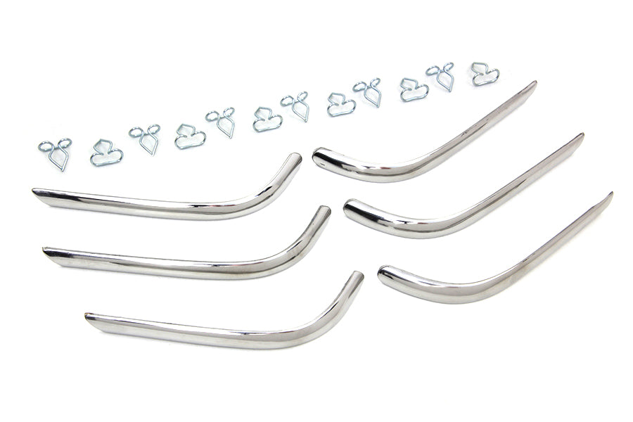 Wyatt Gatling Replica Rear Fender Trim Set Sargent Stripe Style for Harley Davidson FLH 1949-1958