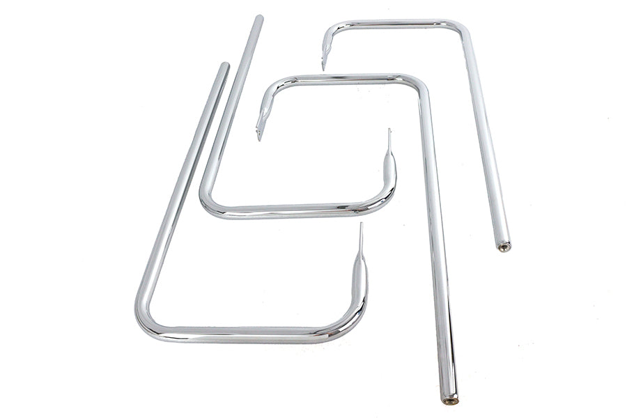 Wyatt Gatling Chrome Saddlebag Rail Set for Harley Davidson FLT Models