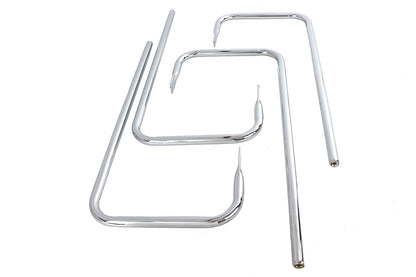 Wyatt Gatling Chrome Saddlebag Rail Set for Harley Davidson FLT Models