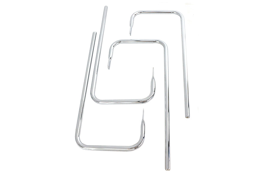 Wyatt Gatling Chrome Saddlebag Rail Set for Harley Davidson FLT Models