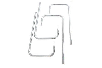 Wyatt Gatling Chrome Saddlebag Rail Set for Harley Davidson FLT Models