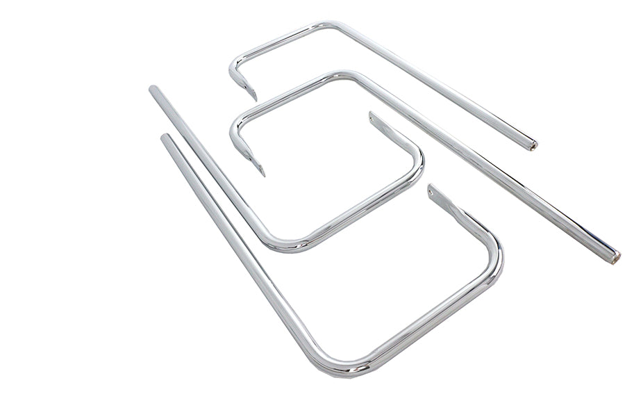Wyatt Gatling Chrome Saddlebag Rail Set for Harley Davidson FLT Models
