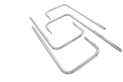 Wyatt Gatling Chrome Saddlebag Rail Set for Harley Davidson FLT Models