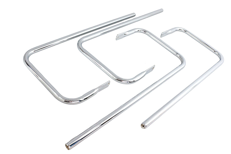 Wyatt Gatling Chrome Saddlebag Rail Set for Harley Davidson FLT Models
