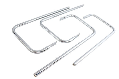 Wyatt Gatling Chrome Saddlebag Rail Set for Harley Davidson FLT Models