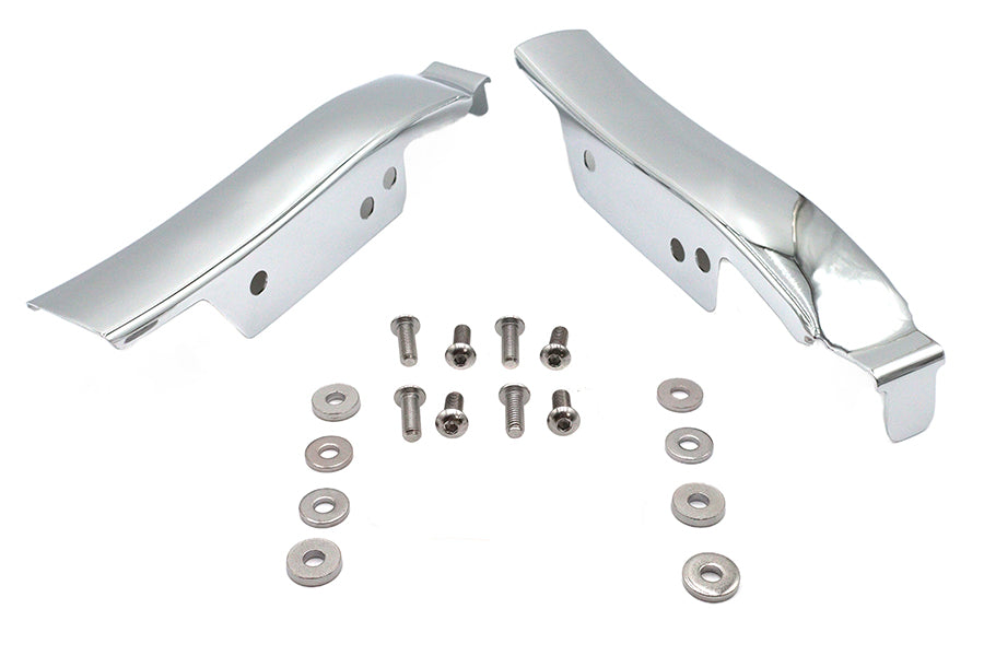 Wyatt Gatling Saddlebag Rear Filler Strip Set Chrome for Harley Davidson FLT (Part Number 77945)