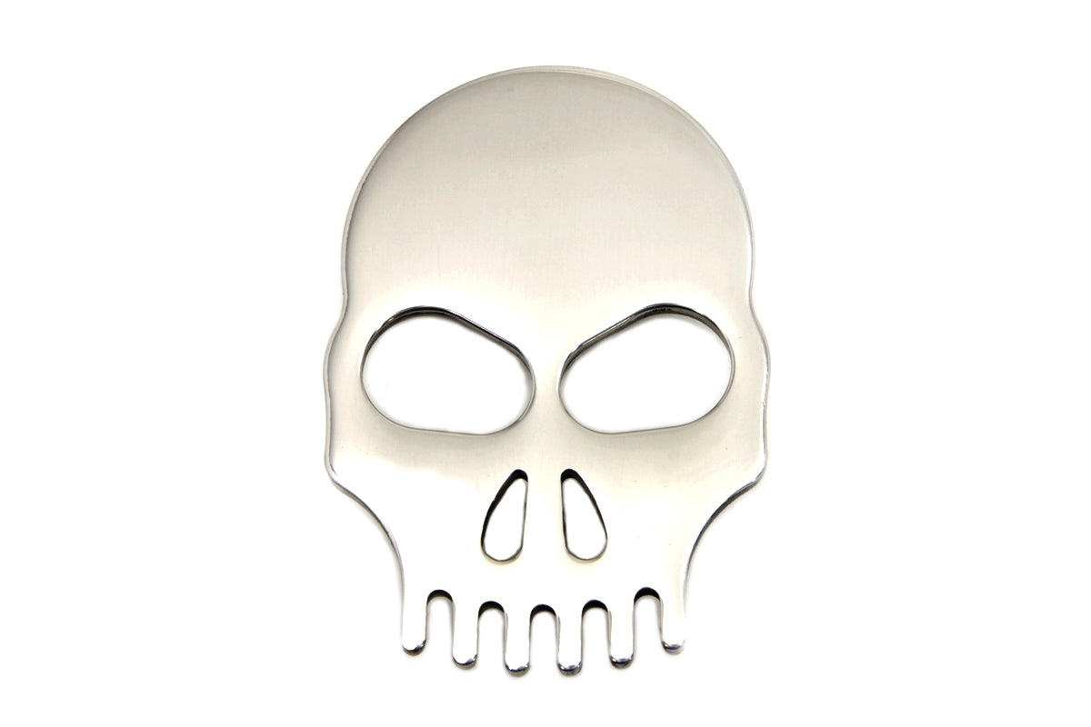 Wyatt Gatling Stainless Steel Fender Medallion with Skull Design (Part #M1067-04)