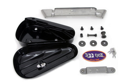 V-Twin Black Rigid Tool Box Kit for Harley Davidson FL Models