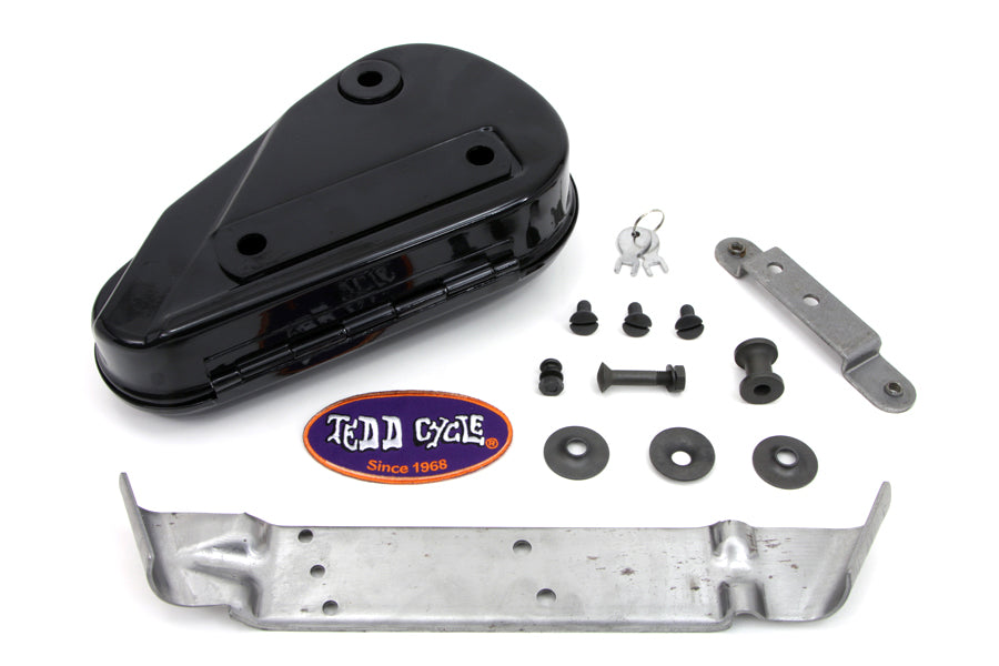 V-Twin Black Rigid Tool Box Kit for Harley Davidson FL Models