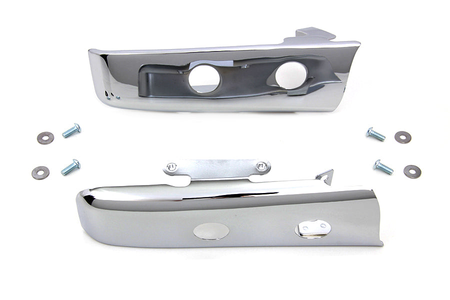 Wyatt Gatling Chrome Slotted Saddlebag Filler Strip Kit for Harley Davidson FLT