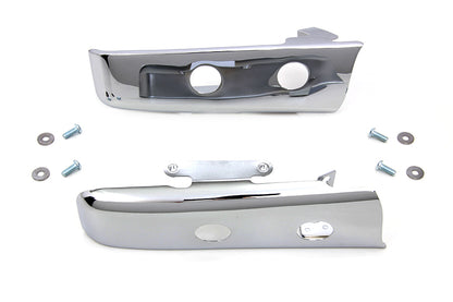 Wyatt Gatling Chrome Slotted Saddlebag Filler Strip Kit for Harley Davidson FLT