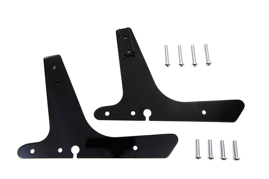 Wyatt Gatling Sissy Bar Side Plates for Harley Davidson XL – Black, Non-Detachable, 7.5-inch Width