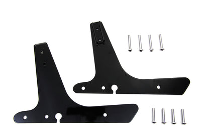 Wyatt Gatling Sissy Bar Side Plates for Harley Davidson XL – Black, Non-Detachable, 7.5-inch Width