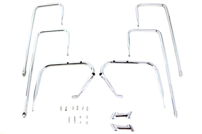 Wyatt Gatling Saddlebag Guard Kit Chrome for Harley Davidson FLTR Models