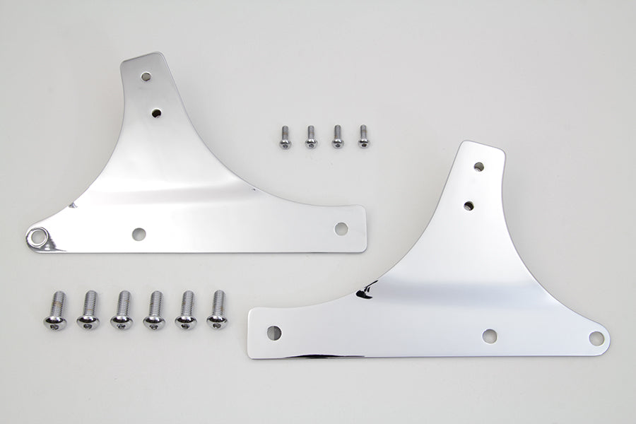 Wyatt Gatling Part 80212 Sissy Bar Side Plate Set Chrome for Harley Davidson FLSTC (2000-2009)