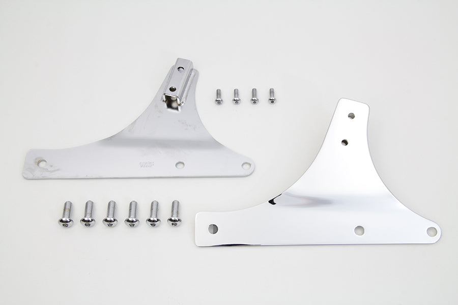 Wyatt Gatling Part 80212 Sissy Bar Side Plate Set Chrome for Harley Davidson FLSTC (2000-2009)