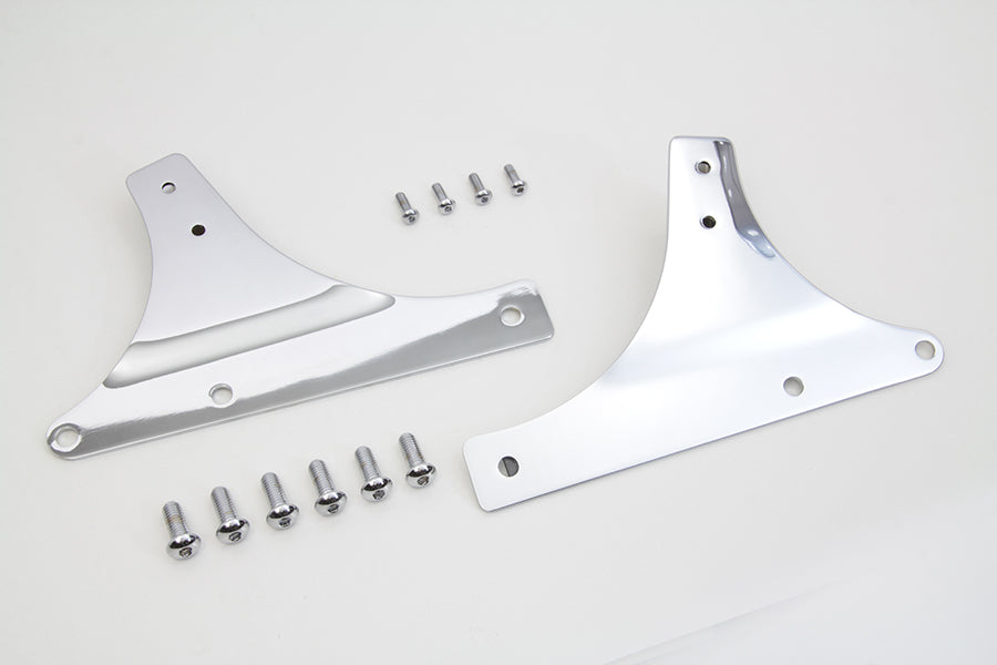 Wyatt Gatling Part 80212 Sissy Bar Side Plate Set Chrome for Harley Davidson FLSTC (2000-2009)
