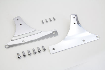 Wyatt Gatling Part 80212 Sissy Bar Side Plate Set Chrome for Harley Davidson FLSTC (2000-2009)
