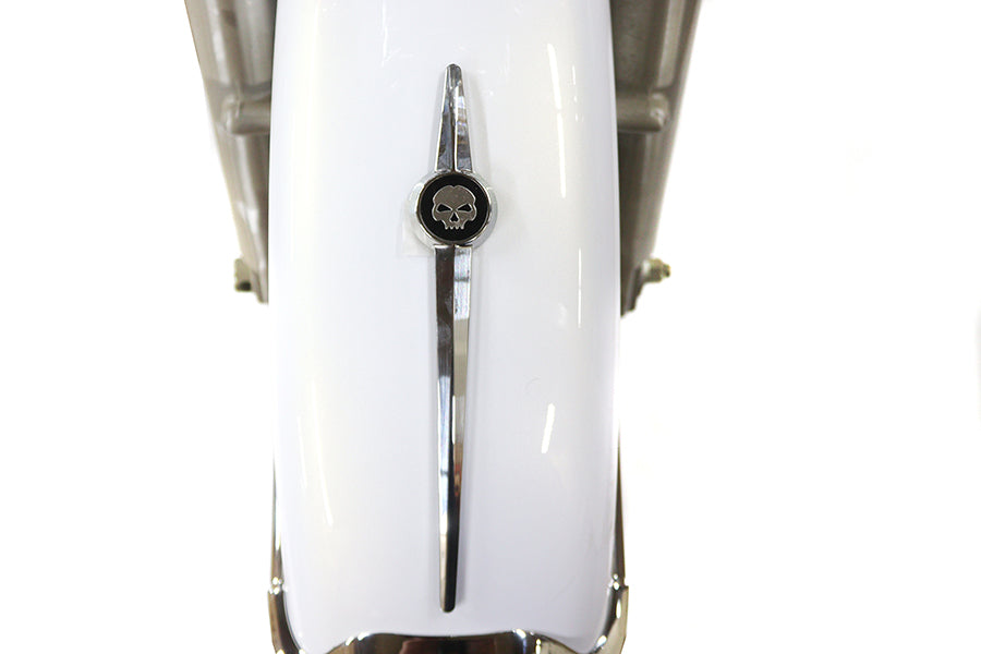 Wyatt Gatling Chrome Front Fender Trim Spear with Skull - Part Number DUTY 50%