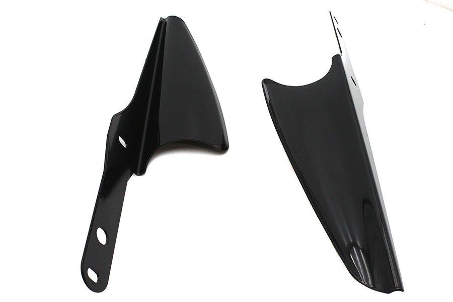 V-Twin Black Fork Mount Wind Deflector Set for Harley Davidson FLHT and FLHX