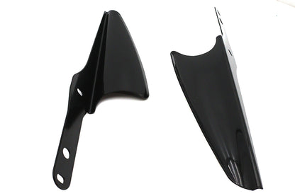 V-Twin Black Fork Mount Wind Deflector Set for Harley Davidson FLHT and FLHX