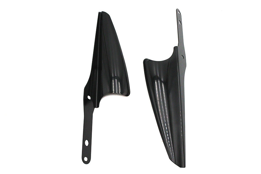 V-Twin Black Fork Mount Wind Deflector Set for Harley Davidson FLHT and FLHX