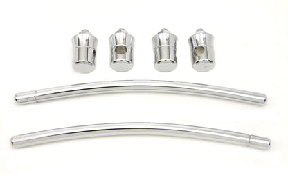 Wyatt Gatling Chrome Long Fender Trim Rail Kit for Harley Davidson FL Models