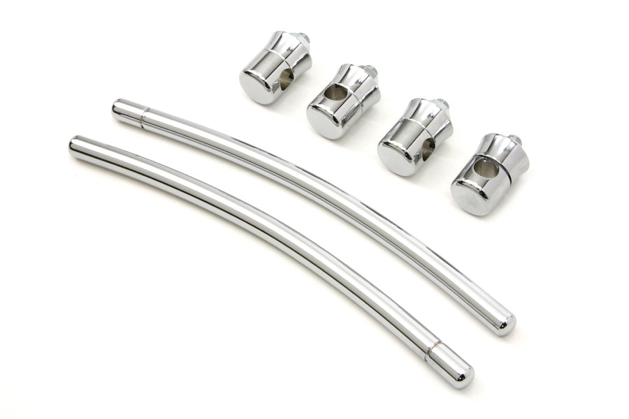 Wyatt Gatling Chrome Long Fender Trim Rail Kit for Harley Davidson FL Models