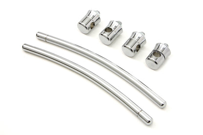 Wyatt Gatling Chrome Long Fender Trim Rail Kit for Harley Davidson FL Models