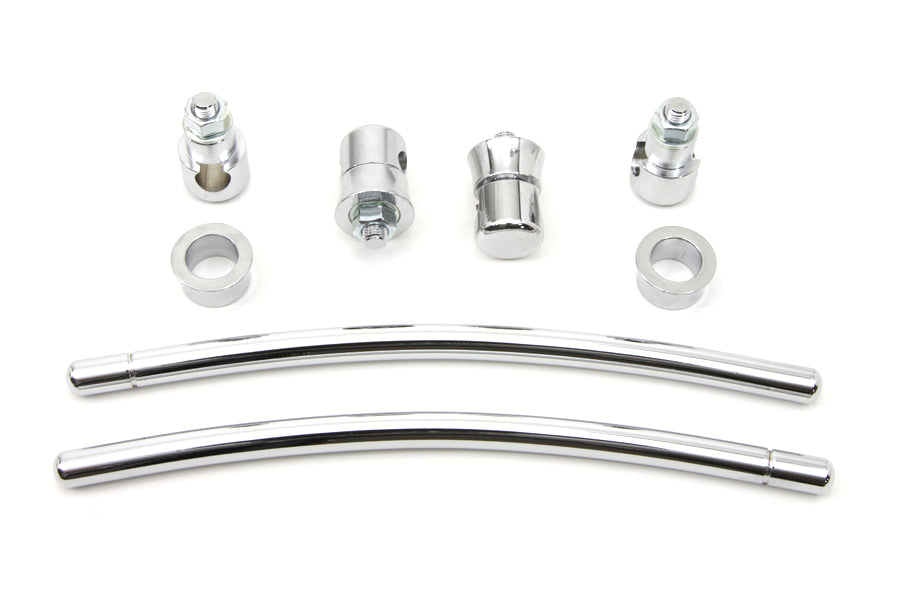 Wyatt Gatling Chrome Long Fender Trim Rail Kit for Harley Davidson FL Models