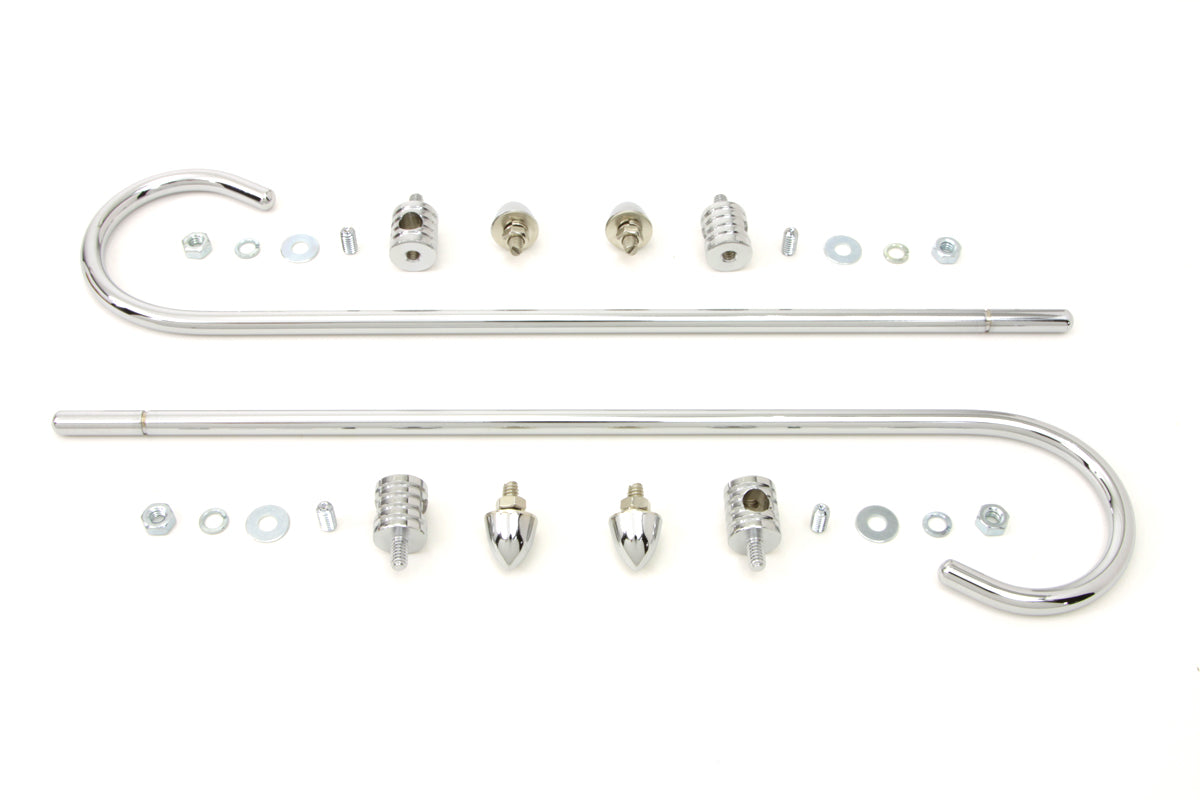Wyatt Gatling Chrome Front Fender Trim Rail Kit Part 77264 for Harley Davidson EL Models