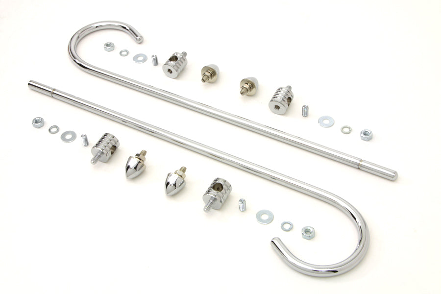 Wyatt Gatling Chrome Front Fender Trim Rail Kit Part 77264 for Harley Davidson EL Models