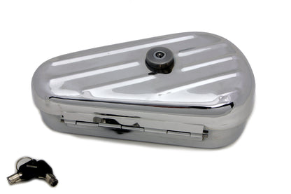 Wyatt Gatling Oval Right Side Chrome Tool Box for Harley Davidson W Models