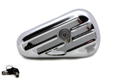 Wyatt Gatling Oval Right Side Chrome Tool Box for Harley Davidson W Models