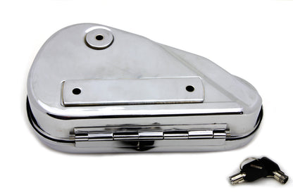 Wyatt Gatling Oval Right Side Chrome Tool Box for Harley Davidson W Models