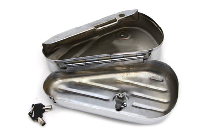 Wyatt Gatling Oval Right Side Chrome Tool Box for Harley Davidson W Models