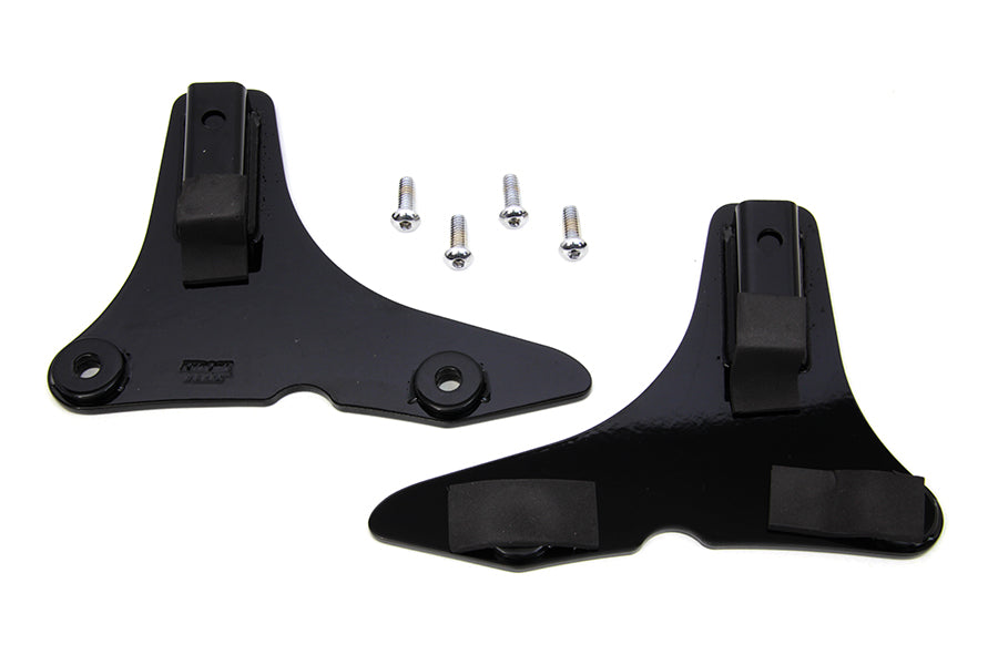 Wyatt Gatling Sissy Bar Side Plate Set Black for Harley Davidson FLHX (2014-2018)