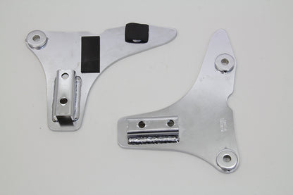 Wyatt Gatling Sissy Bar Side Plate Set Chrome for Harley Davidson FLHR & FLHX