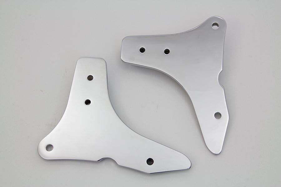 Wyatt Gatling Sissy Bar Side Plate Set Chrome for Harley Davidson FLHR & FLHX